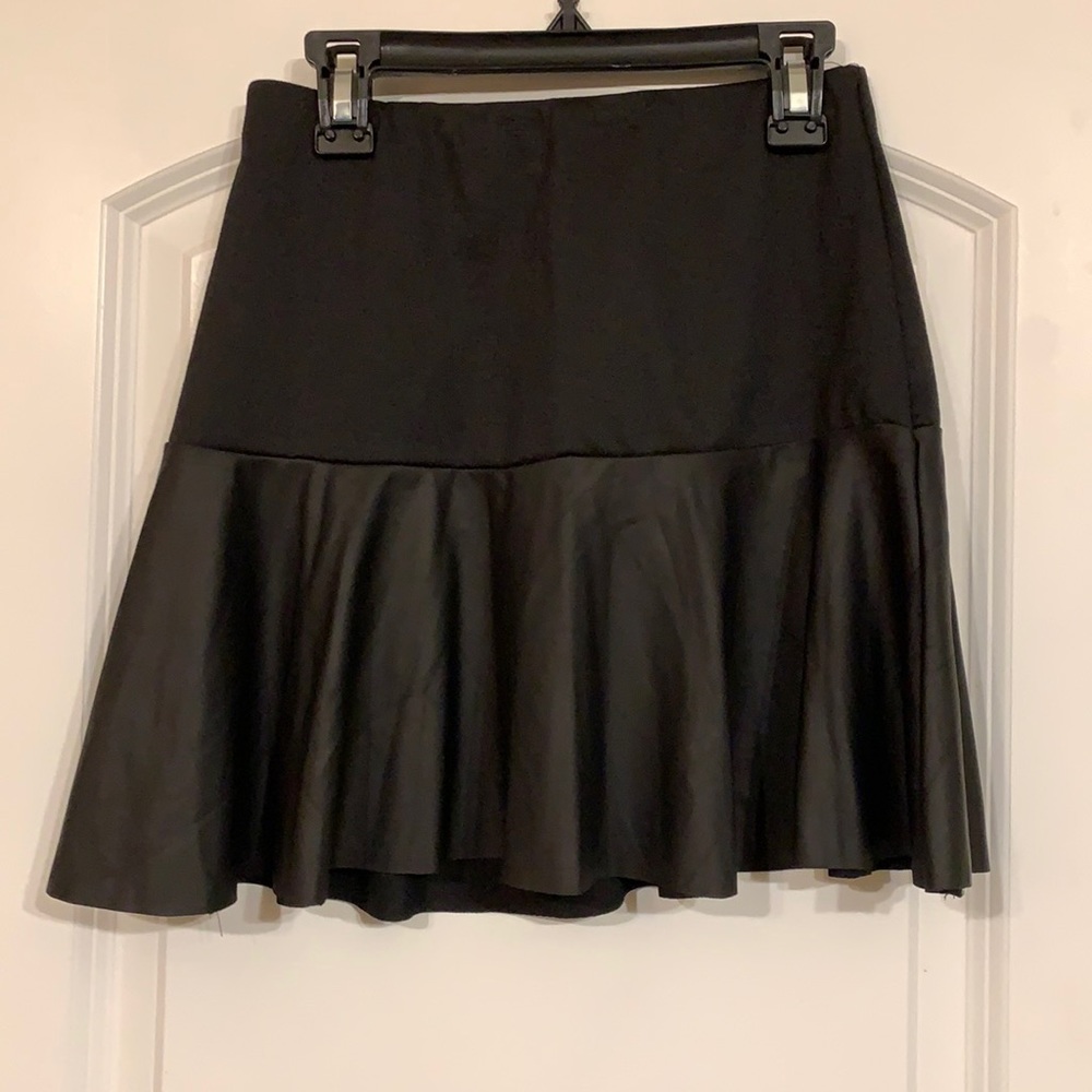 Black pleather bottom skirt
